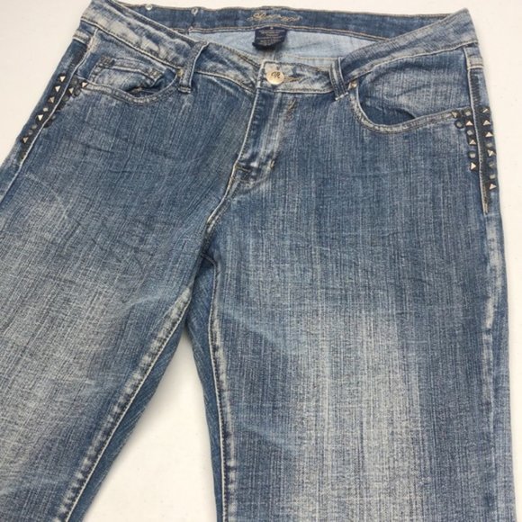 VINTAGE RAMPAGE FLARE BOOT JEANS 7/29x33 PYRAMID STUDS ๐ - Picture 6 of 13